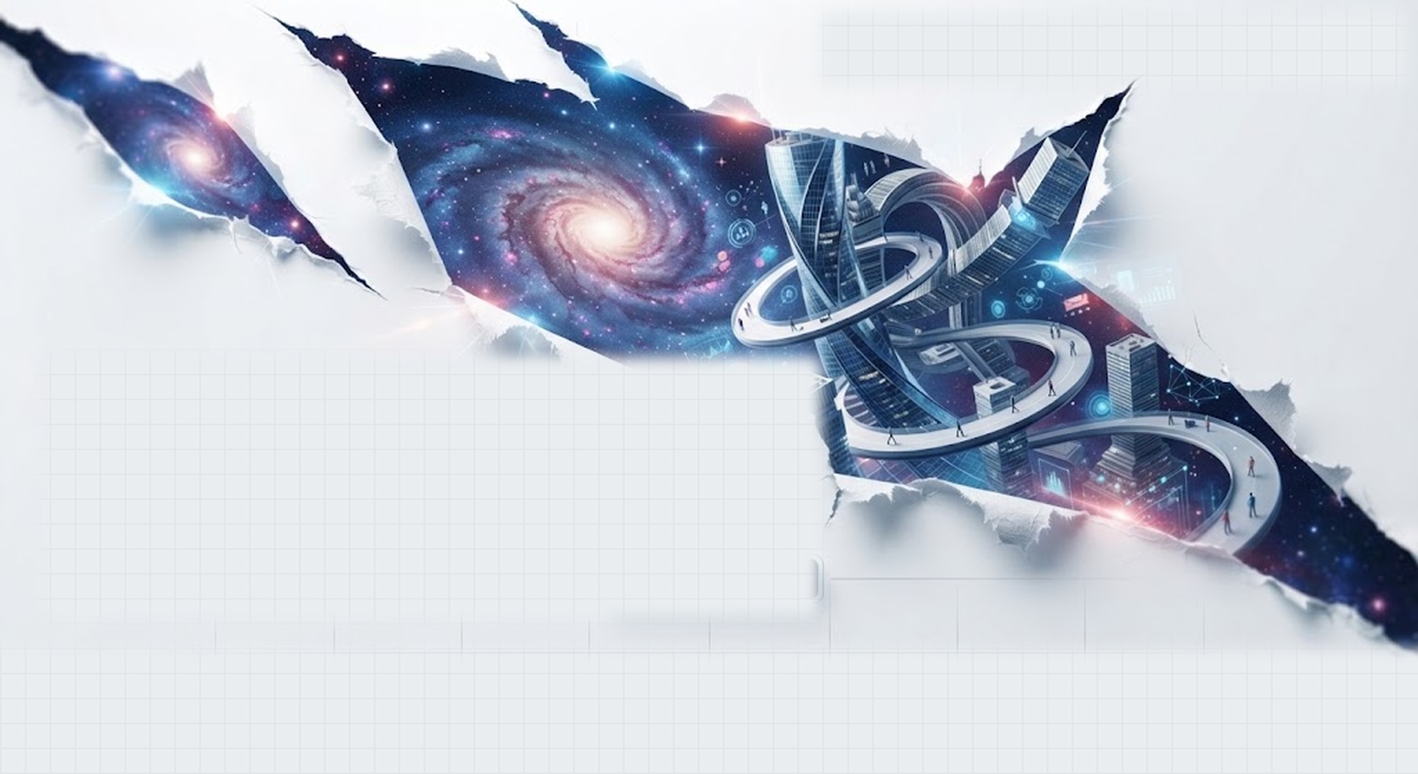 Torn reality revealing cosmic architecture